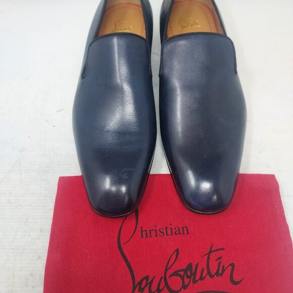 Christian Louboutin MENS Dandelion Navy Blue Leather Loafer Shoe main image 6